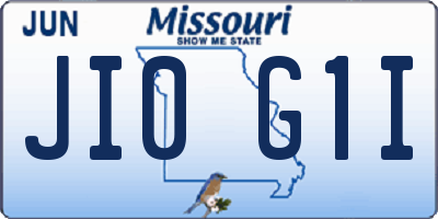 MO license plate JI0G1I