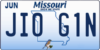 MO license plate JI0G1N