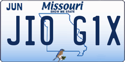 MO license plate JI0G1X