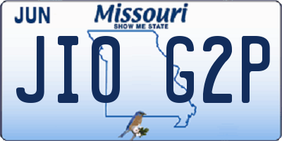 MO license plate JI0G2P
