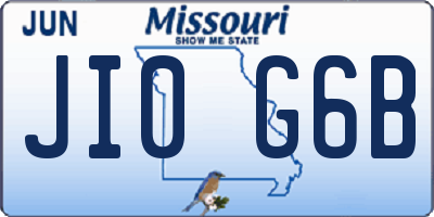 MO license plate JI0G6B