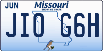 MO license plate JI0G6H