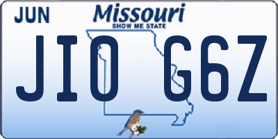 MO license plate JI0G6Z