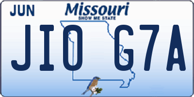 MO license plate JI0G7A