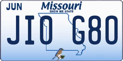 MO license plate JI0G8O