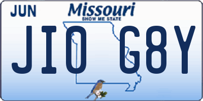 MO license plate JI0G8Y
