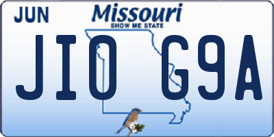 MO license plate JI0G9A