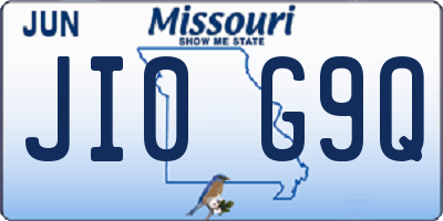 MO license plate JI0G9Q
