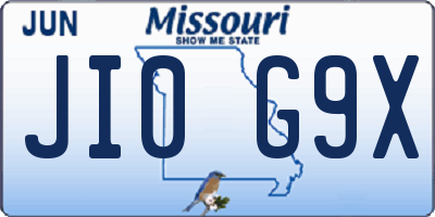 MO license plate JI0G9X