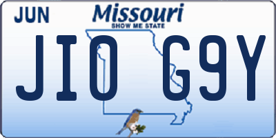 MO license plate JI0G9Y