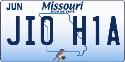 MO license plate JI0H1A