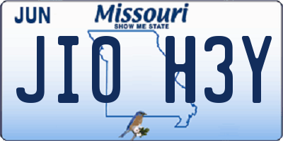 MO license plate JI0H3Y