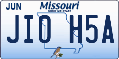 MO license plate JI0H5A