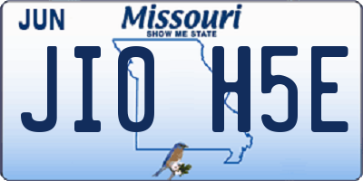 MO license plate JI0H5E