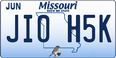 MO license plate JI0H5K