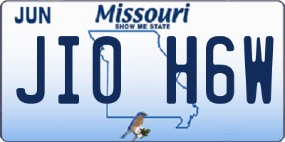 MO license plate JI0H6W