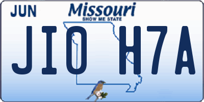 MO license plate JI0H7A