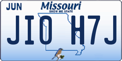 MO license plate JI0H7J