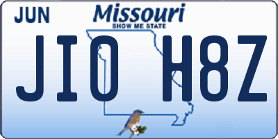 MO license plate JI0H8Z