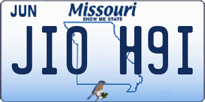 MO license plate JI0H9I