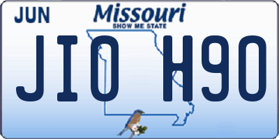 MO license plate JI0H9O