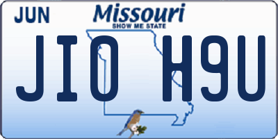 MO license plate JI0H9U