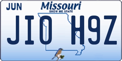 MO license plate JI0H9Z