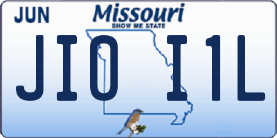 MO license plate JI0I1L