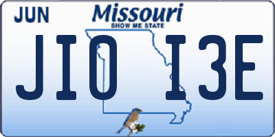 MO license plate JI0I3E