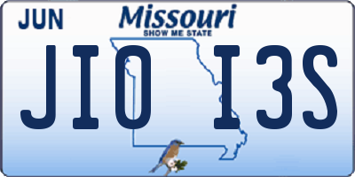 MO license plate JI0I3S