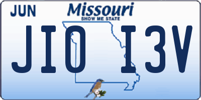 MO license plate JI0I3V