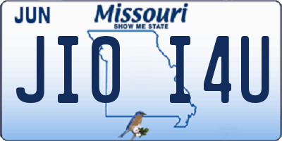 MO license plate JI0I4U
