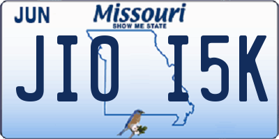 MO license plate JI0I5K