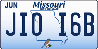 MO license plate JI0I6B