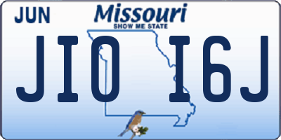 MO license plate JI0I6J