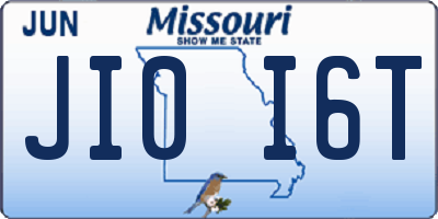 MO license plate JI0I6T