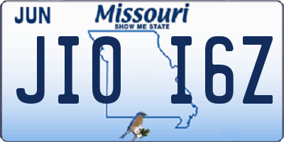 MO license plate JI0I6Z