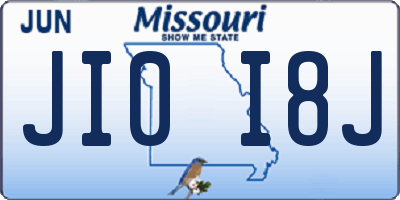 MO license plate JI0I8J
