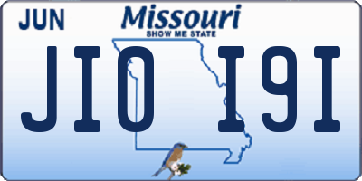 MO license plate JI0I9I