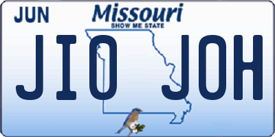 MO license plate JI0J0H
