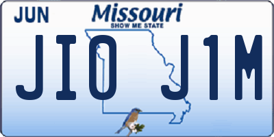 MO license plate JI0J1M