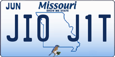 MO license plate JI0J1T