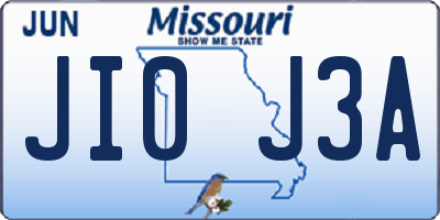 MO license plate JI0J3A