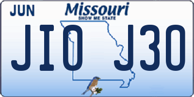MO license plate JI0J3O
