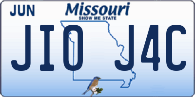 MO license plate JI0J4C