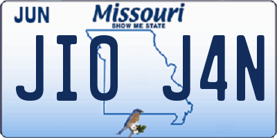 MO license plate JI0J4N