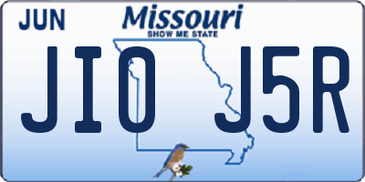 MO license plate JI0J5R