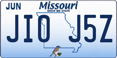 MO license plate JI0J5Z