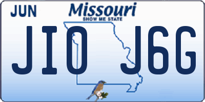 MO license plate JI0J6G