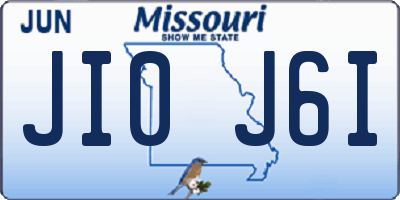 MO license plate JI0J6I